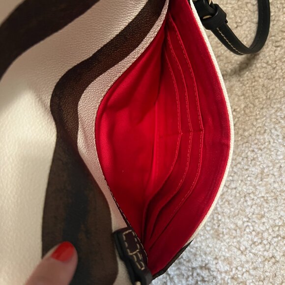 Dooney and Bourke Serengeti Foldover Zip Crossbody, Zebra/Black - Picture 6 of 8